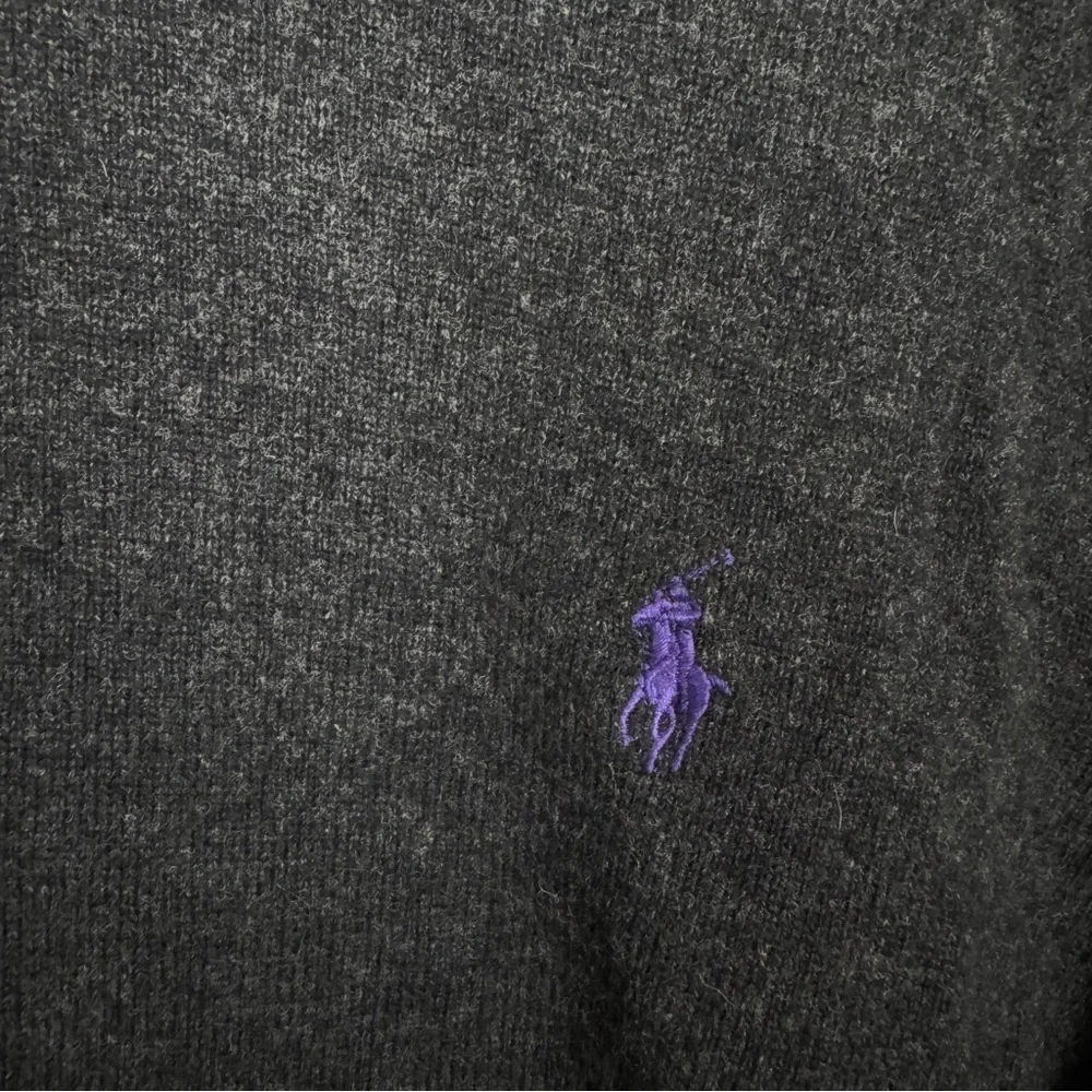 Polo Ralph Lauren Dark Gray Crewneck Sweater 100% Merino Wool Size Large